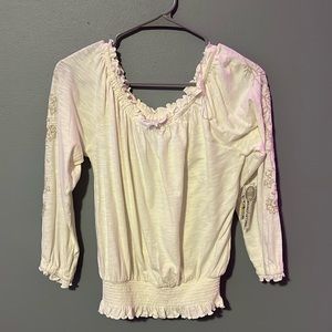 Wallflower brand white top with sleeve detail
